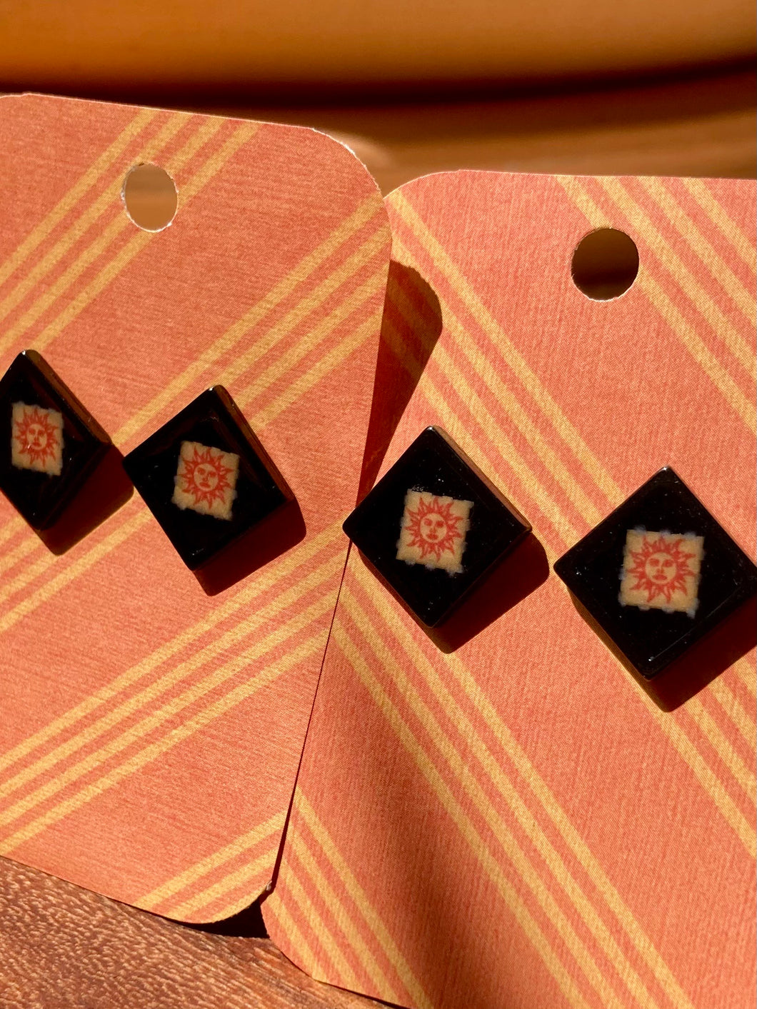 Orange Sunshine LSD Tab Earrings