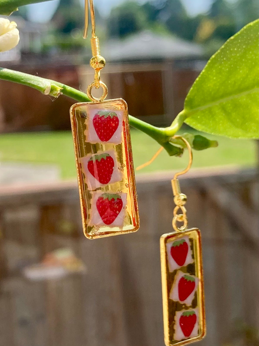 Strawberry LSD Tab Earrings